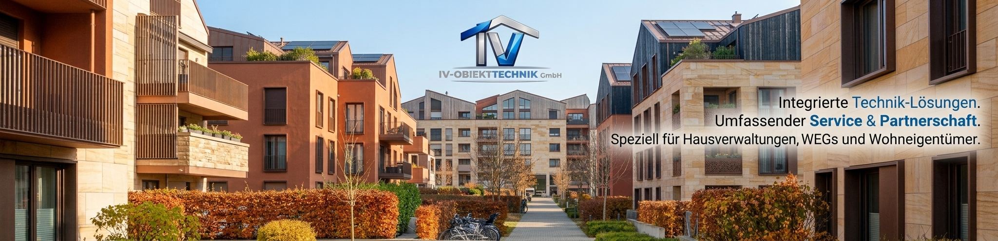 Modernes Wohnquartier mit Innenhof – IV-Objekttechnik GmbH, Komplettservice für Hausverwaltungen und WEGs